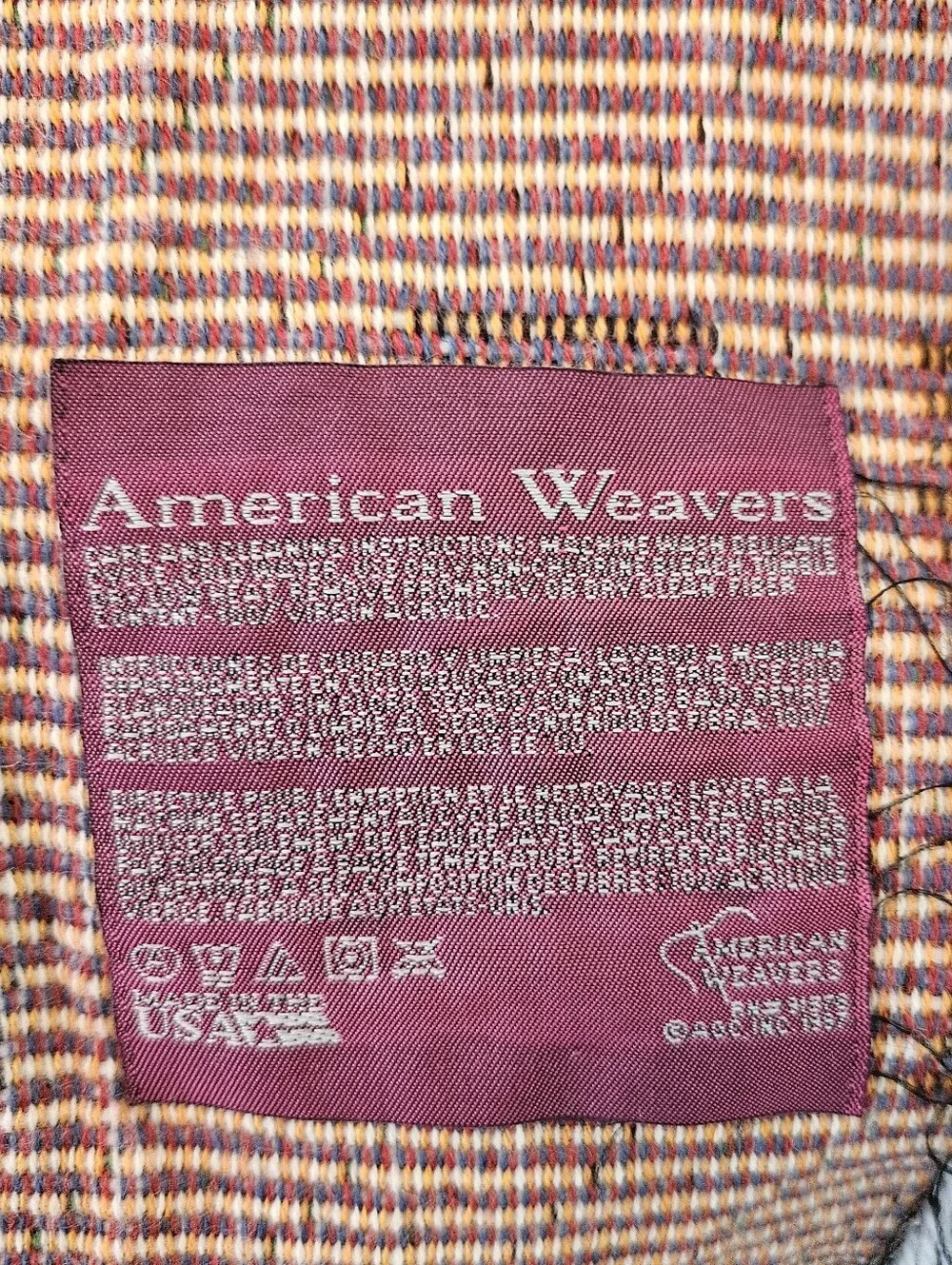 American Weavers VTG 1997 Father Christmas Santa Claus Tapestry Throw Blanket